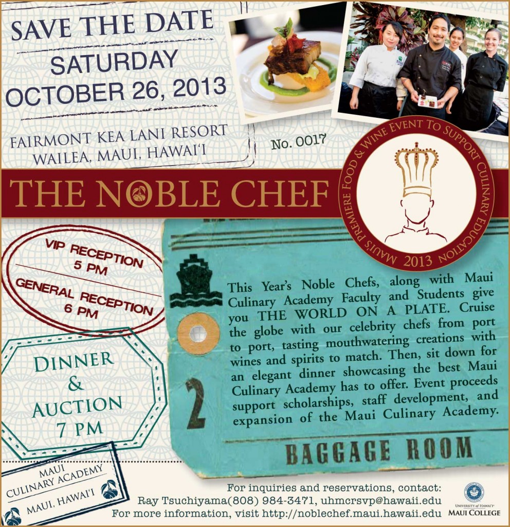 2013 Noble Chef Event Benefiting the Maui Culinary Academy